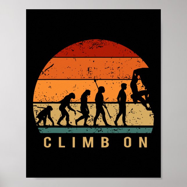 Climbing Evolution - Bouldering Climbing Mountaine Poster (Front)