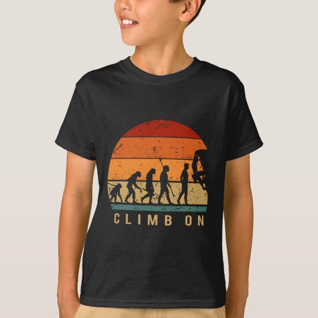 Climbing Evolution - Bouldering Climbing Mountaine T-Shirt (Front)