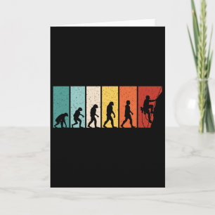Climbing Evolution Retro Climb Funny Rock Climber Card