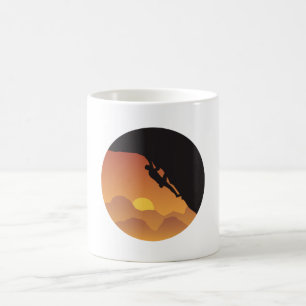 Climbing Flat Design Vector Silhouette Coffee Mug