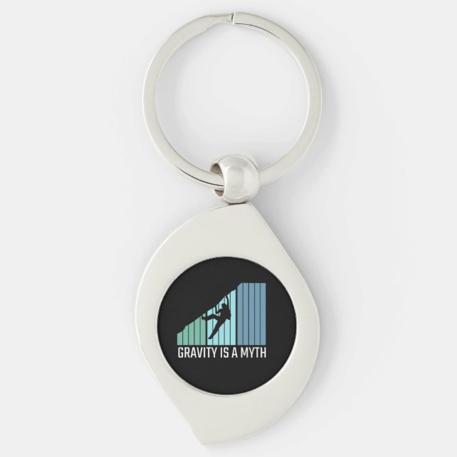 Climbing - Gravity Is a Myth Keychain (Front)