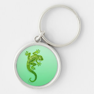 Climbing Green Gecko Keychain