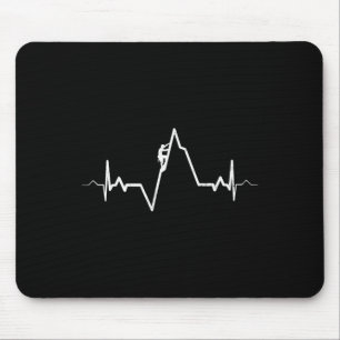 Climbing Heartbeat Rock Mountain Bouldering Gift Mouse Pad
