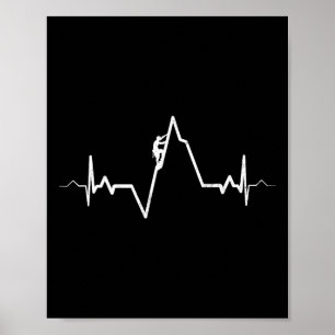 Climbing Heartbeat Rock Mountain Bouldering Gift  Poster