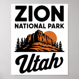 Climbing Hiking Camping Zion National Park Utah Ad Poster