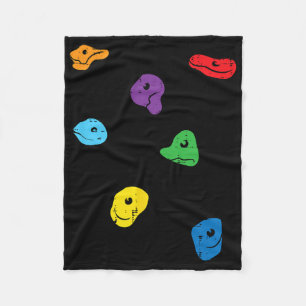 Climbing Holds Wall Rock Climber Bouldering Women Fleece Blanket