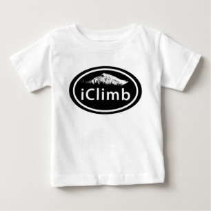 Climbing "iClimb" Oval Mountain Tag Baby T-Shirt