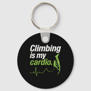 Climbing Is My Cardio Ecg Adventure Graphic Keychain