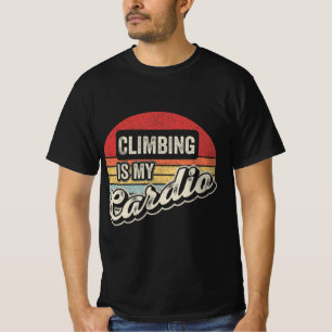 Climbing Is My Cardio Vintage Retro Rock Climbing T-Shirt