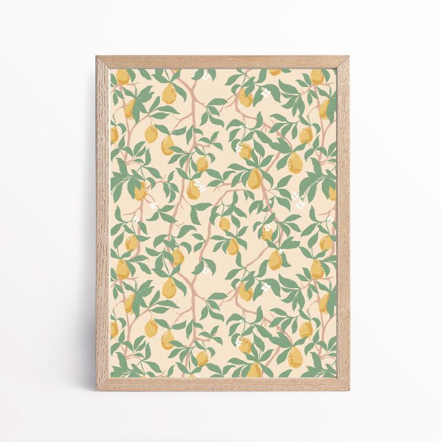 Climbing Lemon Tree Chinoiserie Poster Wall Art (Creator Uploaded)