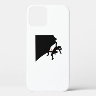 Climbing Mountain Girl Black Silhouette iPhone 12 Case