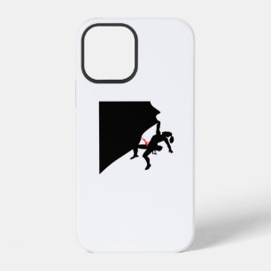 Climbing Mountain Girl Black Silhouette iPhone 12 Case