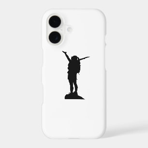 Climbing mountain girl silhouette