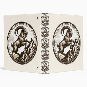 Climbing Mountain Goat Capricorn Birthday Zodiac Binder