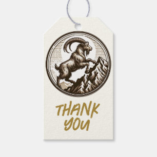 Climbing Mountain Goat Capricorn Birthday Zodiac Gift Tags