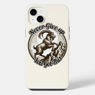 Climbing Mountain Goat Capricorn Never Give Up iPhone 14 Plus Case
