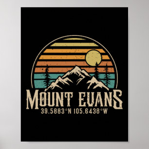 Climbing Mt. Evans Colorado Hiking Mountain Mount  Poster