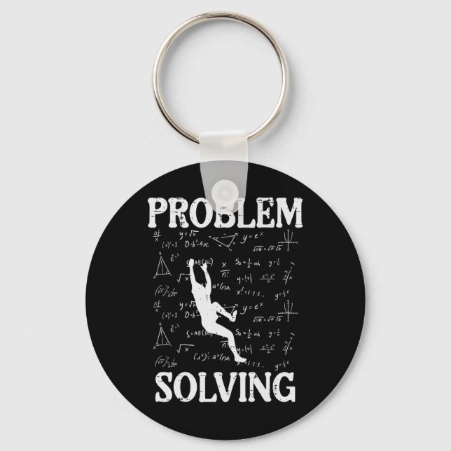 Climbing Problem Solving Math Formulas Funny Men W Keychain (Front)