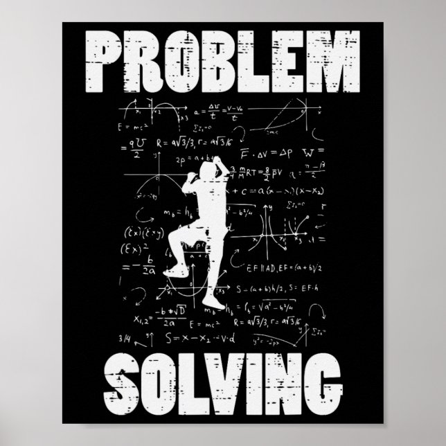 Climbing Problem Solving Math Funny Bouldering Men Poster (Front)