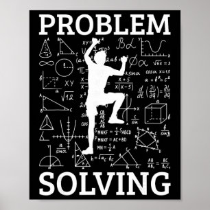 Climbing Problem Solving Rock Climber Bouldering C Poster