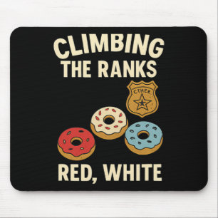 Climbing Ranks Police Academy Donut Stairs Design  Mouse Pad