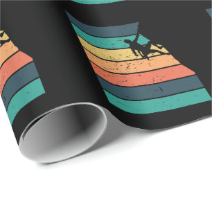 climbing retro background wrapping paper