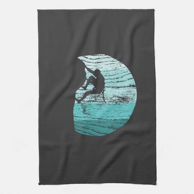 Climbing Retro  Kitchen Towel (Vertical)
