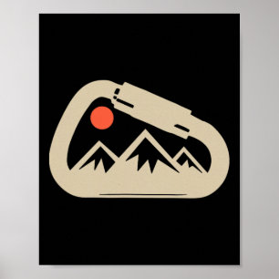 Climbing Rock Bouldering Climb Carabiner Climbers Poster