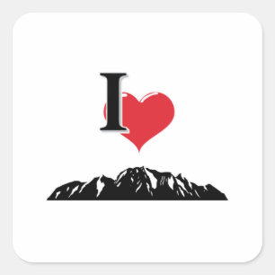 Climbing Rock Hiking Mountains Climber Climb Gift Square Sticker