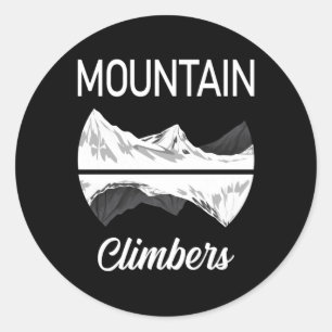 Climbing Rock Mountains Hiking Climber Gift Idea Classic Round Sticker