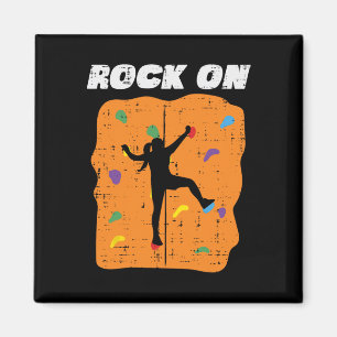 Climbing Rock On Wall Climber Bouldering Women Gir Magnet