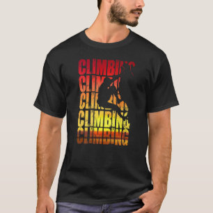 Climbing Rock Sunset Climber Bouldering Mountains T-Shirt