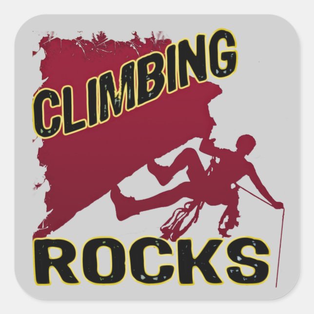 Climbing Rocks Square Sticker (Front)