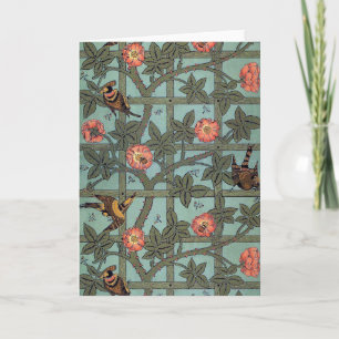 Climbing Rose & Small Bird, William Morris Card
