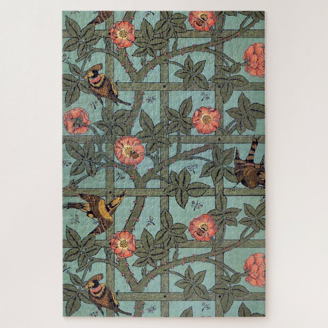 Climbing Rose & Small Bird, William Morris Jigsaw Puzzle (Vertical)