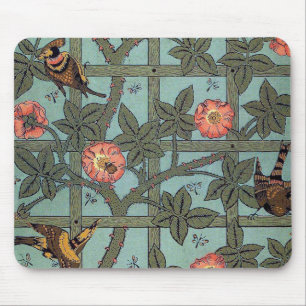 Climbing Rose & Small Bird, William Morris Mouse Pad
