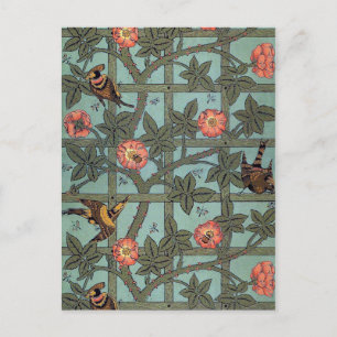 Climbing Rose & Small Bird, William Morris Postcard