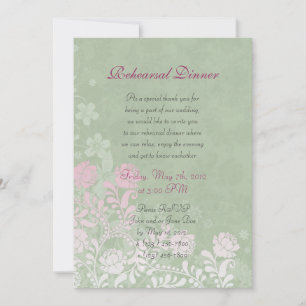 Climbing Rose Wedding Rehearsal Dinner Invitation