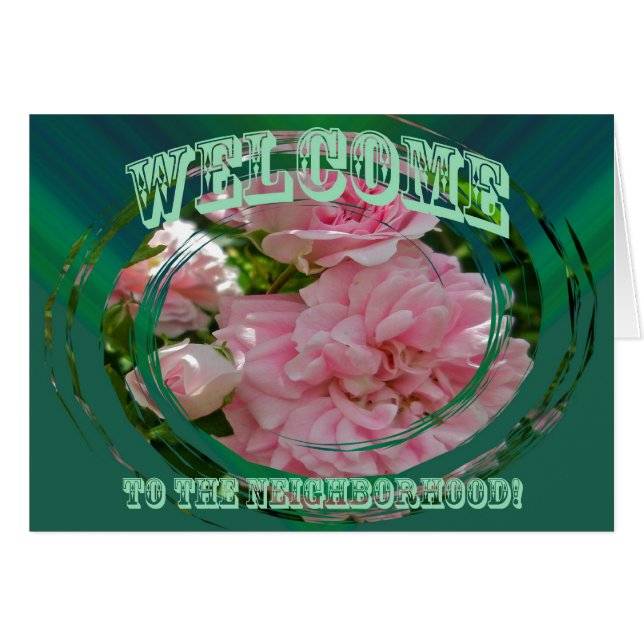 Climbing Rose Welcome to Neighbourhood Card (Front Horizontal)