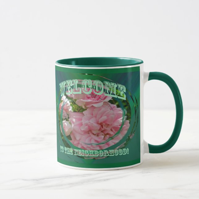 Climbing Rose Welcome to Neighbourhood Mug (Right)