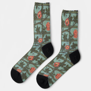 Climbing Roses & Small Birds, William Morris Socks