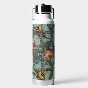 Climbing Roses & Small Birds, William Morris Water Bottle