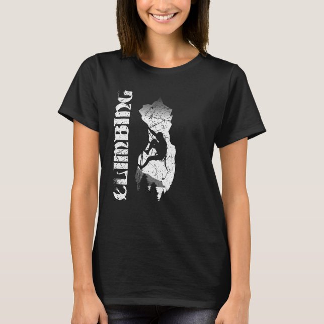 Climbing silhouette bouldering mountaineering T-Shirt (Front)