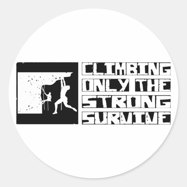 Climbing Survive Classic Round Sticker (Front)