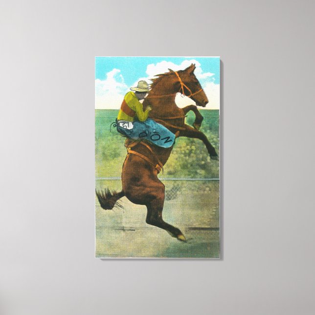 Climbing the Golden Stairs at the Annual Rodeo Canvas Print (Front)