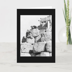 Climbing the Great Pyramid in Egypt 1870 Card