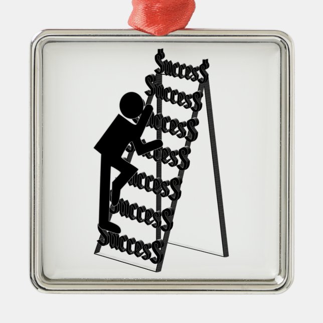 Climbing the Ladder of Success Metal Ornament (Front)