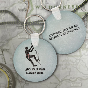 Climbing Themed with Climber's Kit - your text on  Keychain