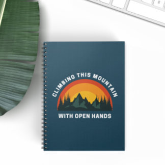 Climbing This Mountain Retro Christian Notebook