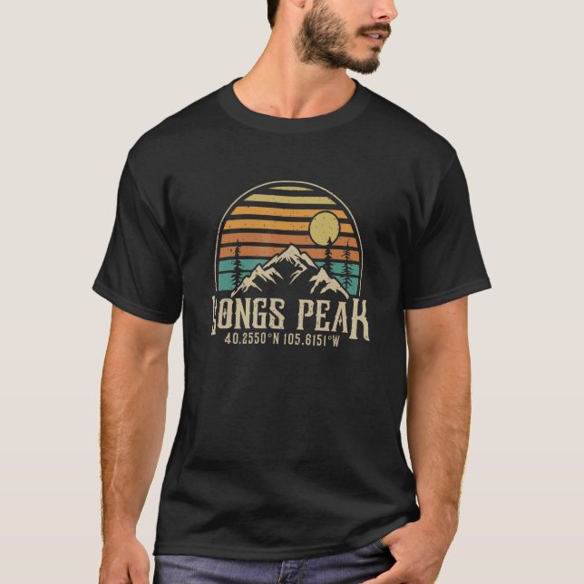 Climbing Tourist Colorado Hiking Mountain Longs Pe T-Shirt (Front)